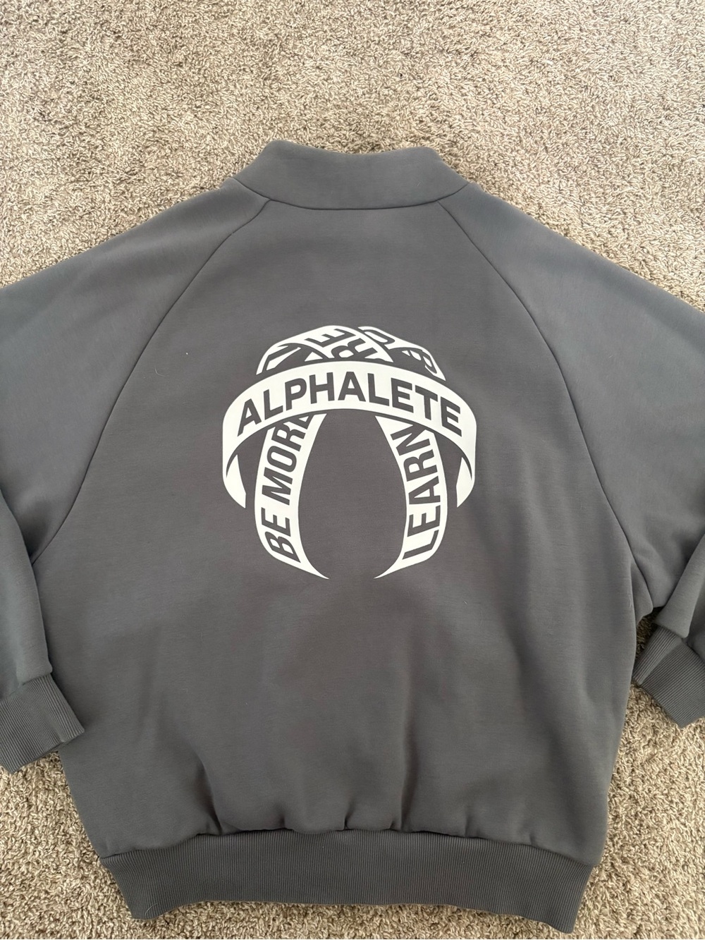 Alphalete Men's Grey Zip-Front Sweater Jacket - Picture 2 of 6